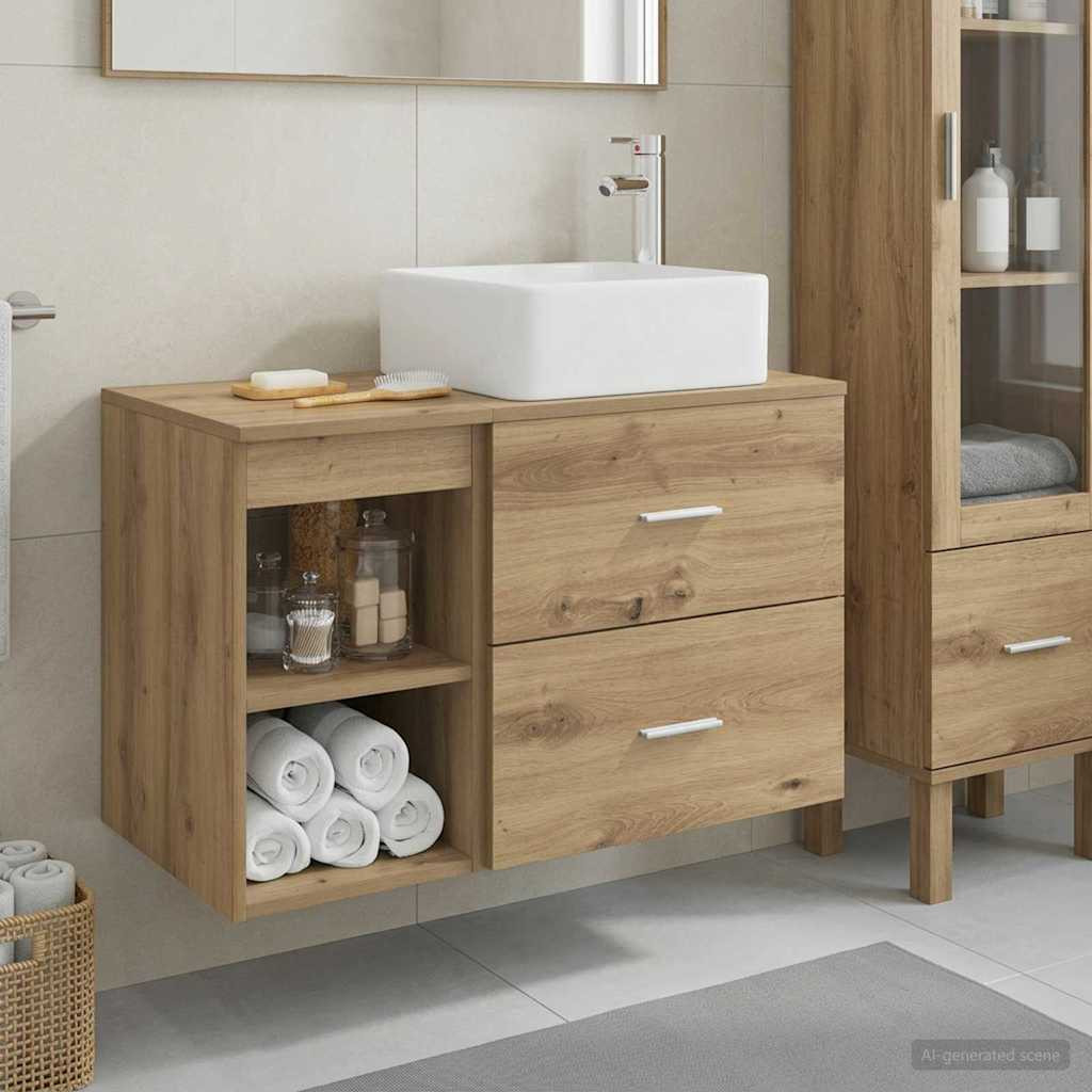vidaXL Badezimmermöbel-Set 2 Stk. Artisan-Eiche Holzwerkstoff