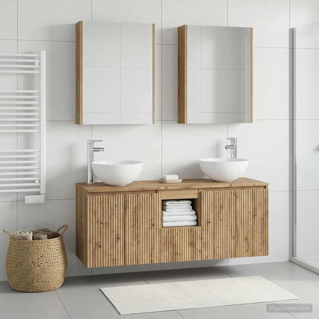 vidaXL Badezimmerschrank-Set 5 Stk. Artisan-Eiche Holzwerkstoff
