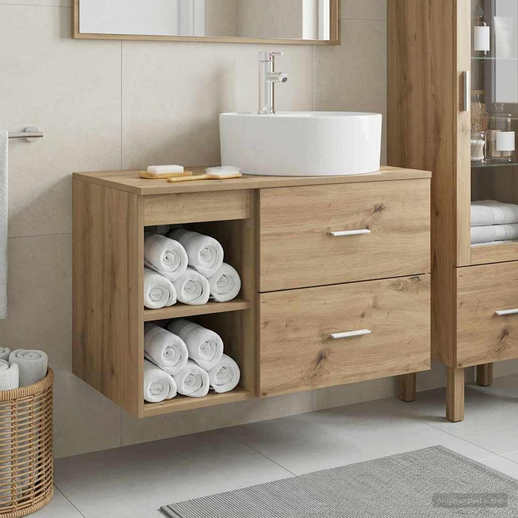 vidaXL Badezimmermöbel-Set 2 Stk. Artisan-Eiche Holzwerkstoff