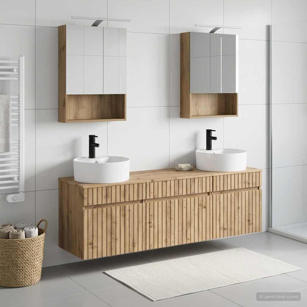 vidaXL Badezimmerschrank-Set 5 Stk. Artisan-Eiche Holzwerkstoff