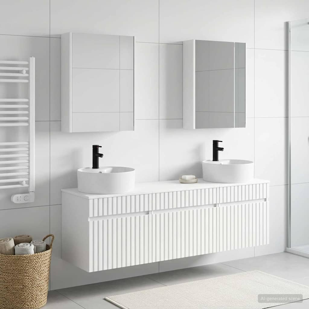 vidaXL Badezimmerschrank-Set 5 pcs Weiß 53 x 15,5 x 70 cm
