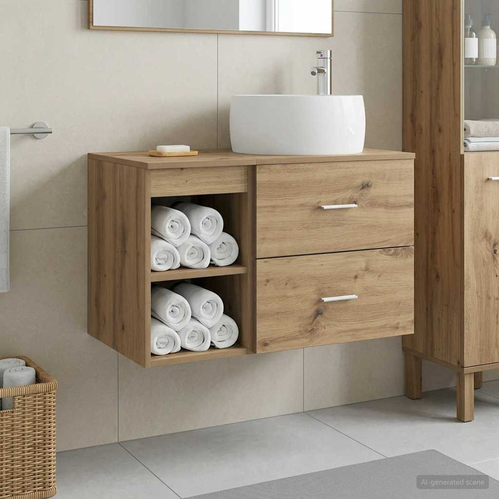 vidaXL Badezimmermöbel-Set 2 Stk. Artisan-Eiche Holzwerkstoff