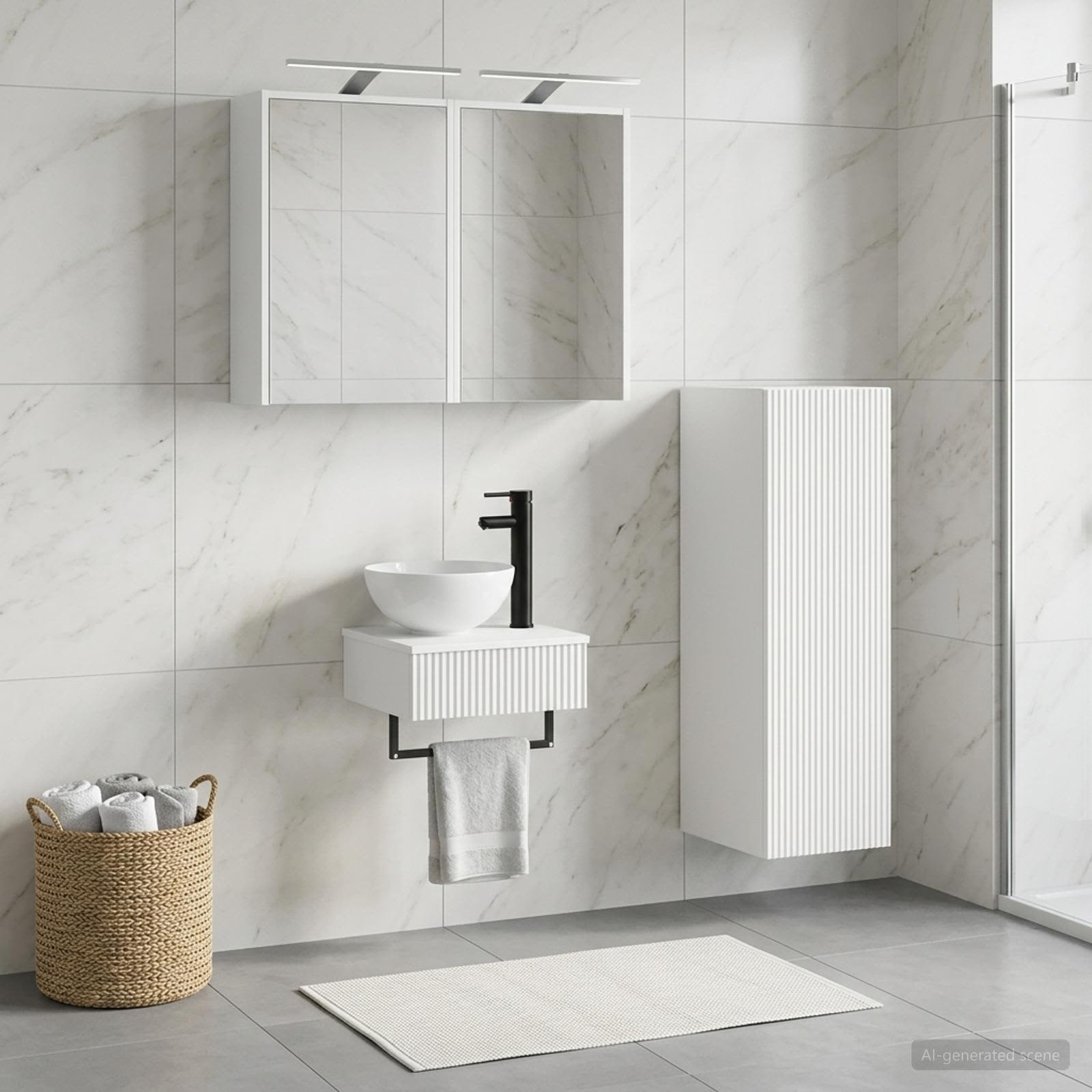 vidaXL Badezimmerschrank-Set 4 pcs Weiß 43 x 16 x 62,5 cm