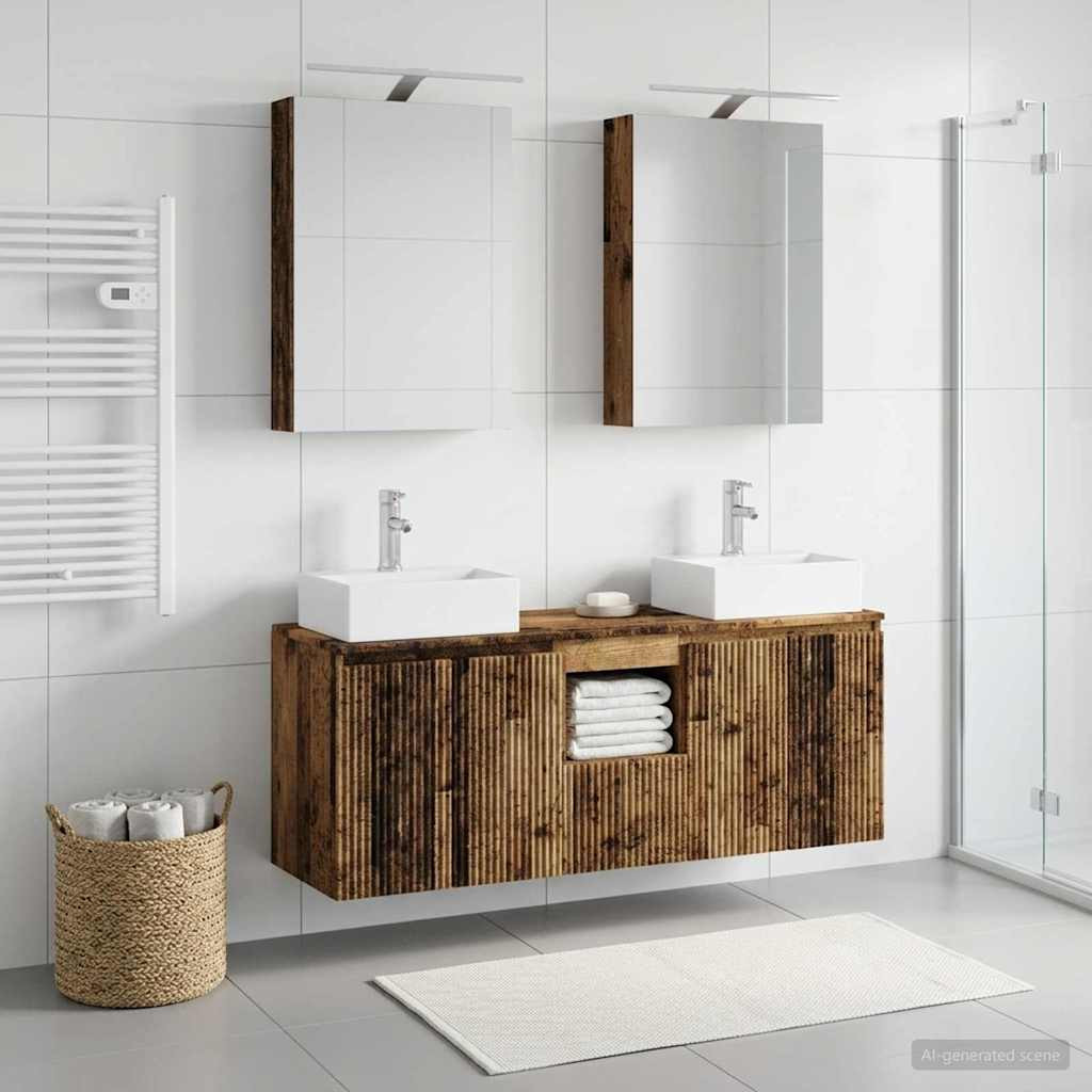 vidaXL Badezimmerschrank-Set 5 pcs Altholz Holzwerkstoff