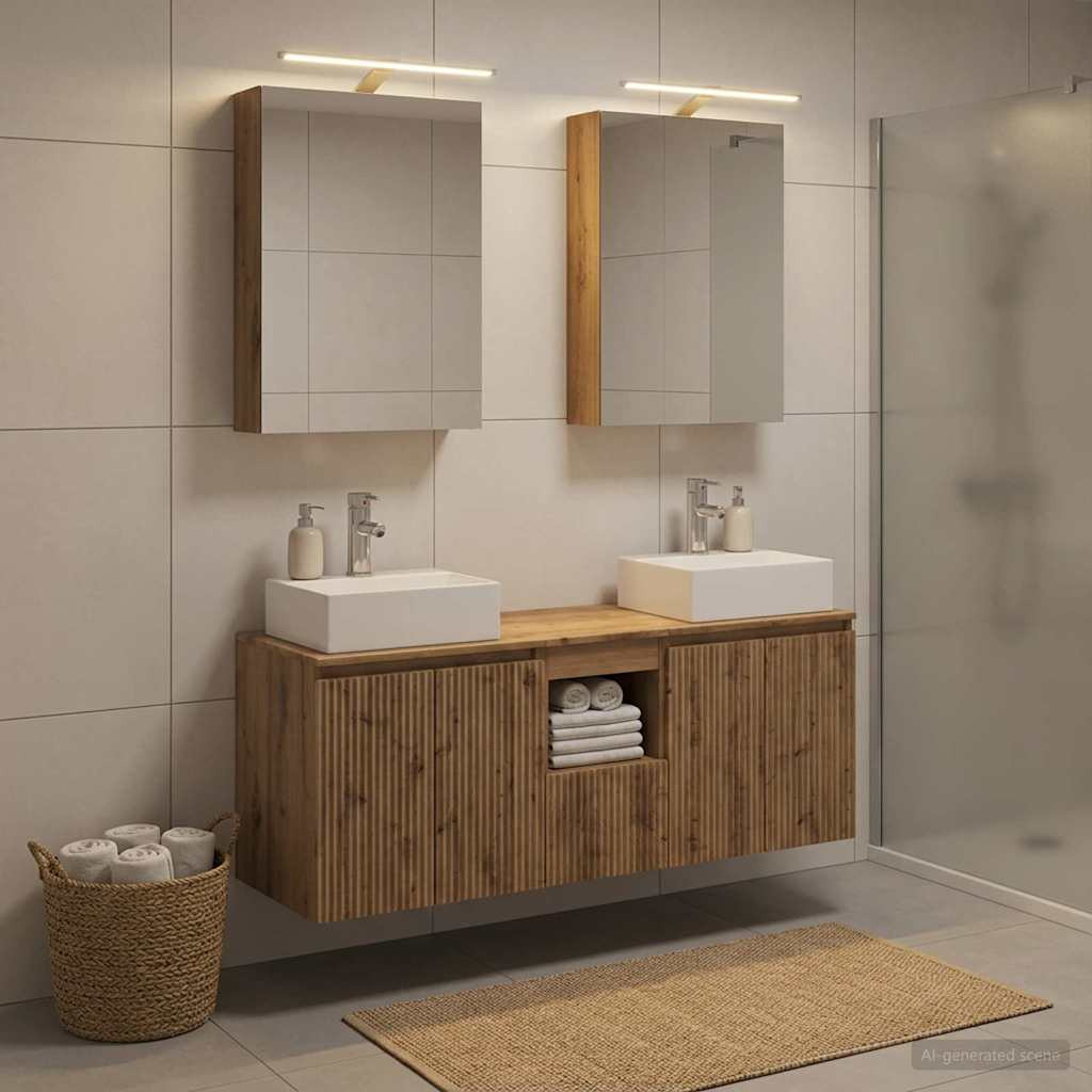 vidaXL Badezimmerschrank-Set 5 Stk. Artisan-Eiche Holzwerkstoff