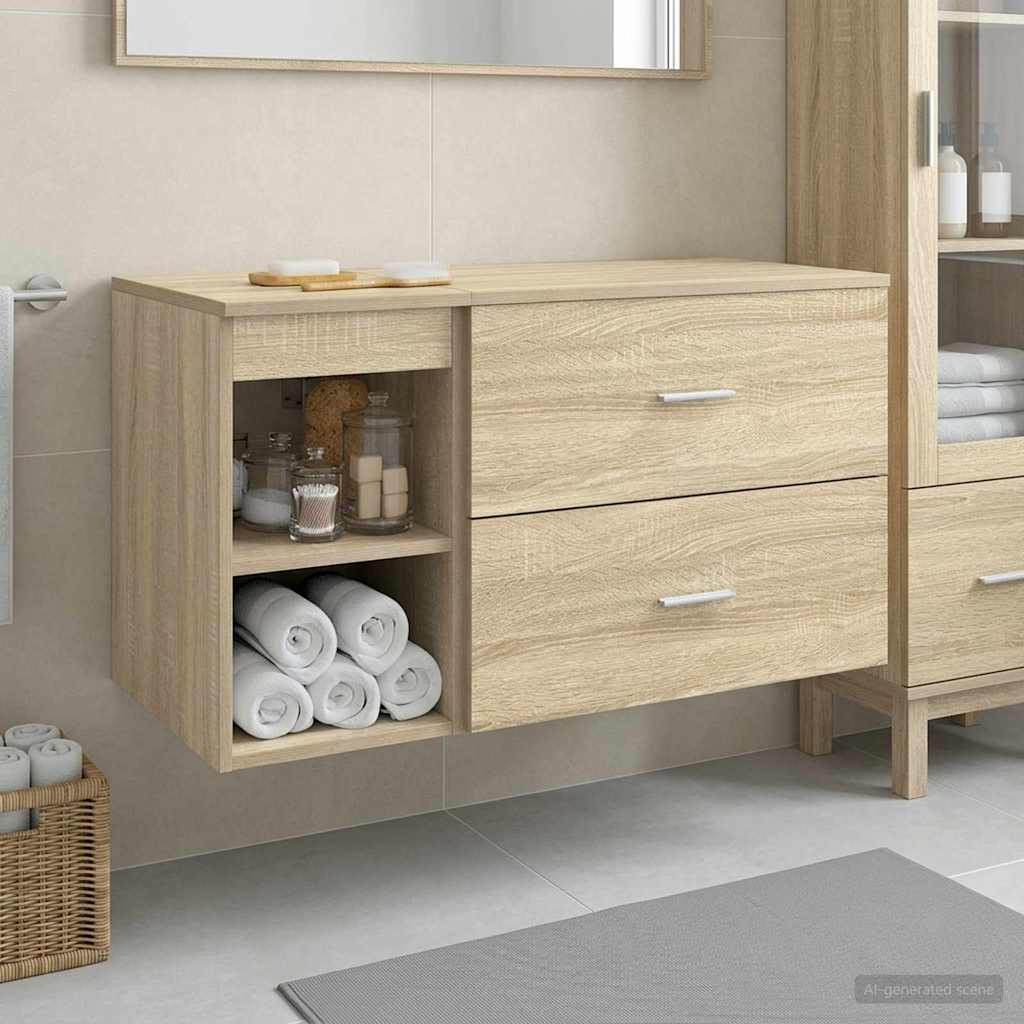 vidaXL Badezimmermöbel-Set 2 pcs Sonoma-Eiche Holzwerkstoff
