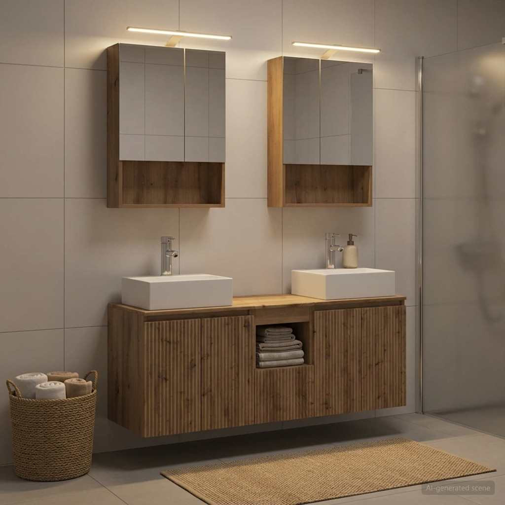 vidaXL Badezimmerschrank-Set 5 Stk. Artisan-Eiche Holzwerkstoff