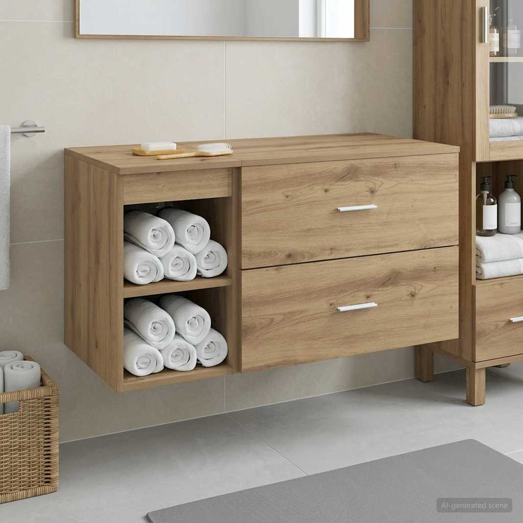 vidaXL Badezimmermöbel-Set 2 Stk. Artisan-Eiche Holzwerkstoff