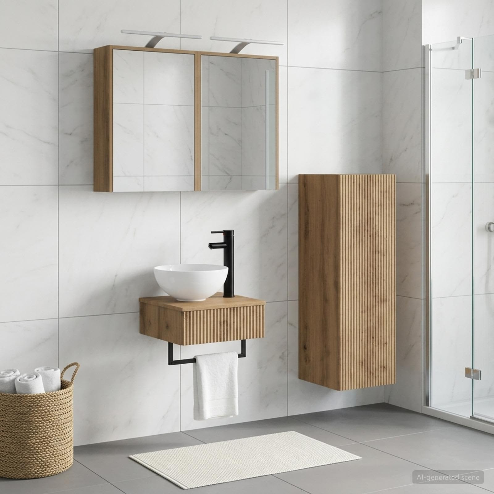 vidaXL Badezimmerschrank-Set 4 Stk. Artisan-Eiche Holzwerkstoff
