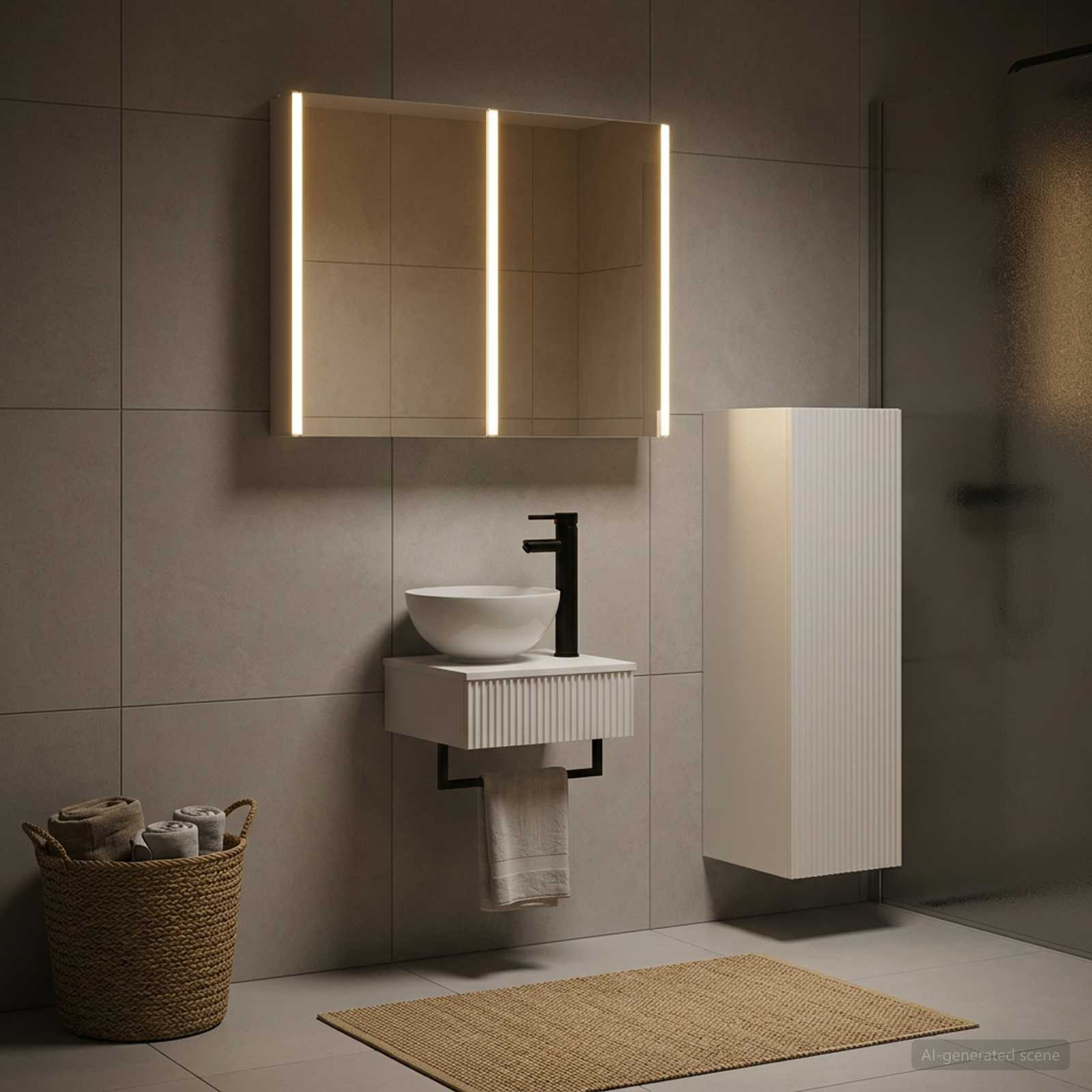 vidaXL Badezimmerschrank-Set 4 pcs Weiß 43 x 11,5 x 60,5 cm
