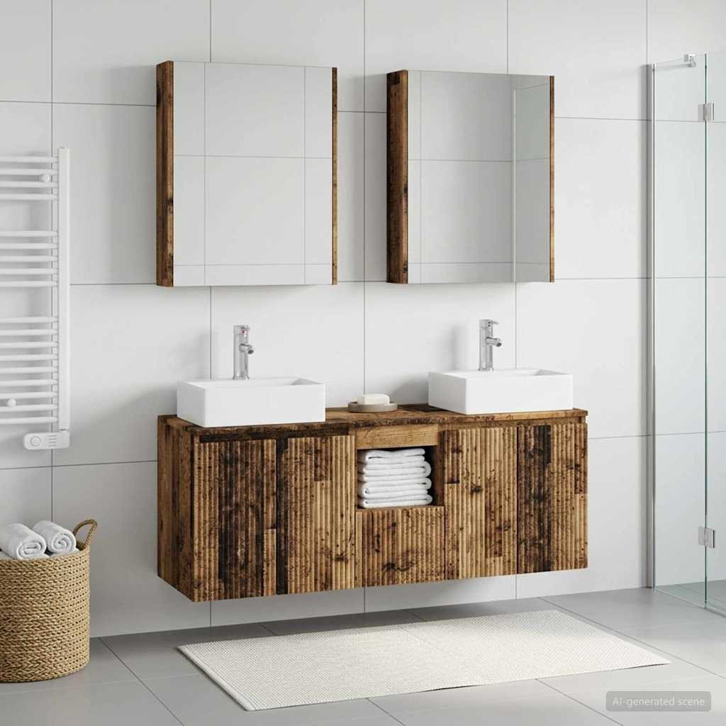 vidaXL Badezimmerschrank-Set 5 pcs Altholz Holzwerkstoff