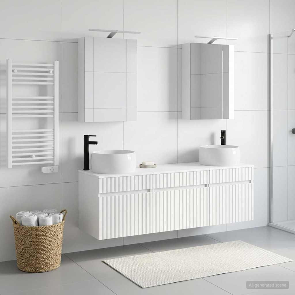 vidaXL Badezimmerschrank-Set 5 pcs Weiß 50 x 14,5 x 70 cm