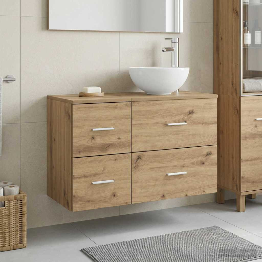 vidaXL Badezimmermöbel-Set 2 Stk. Artisan-Eiche Holzwerkstoff