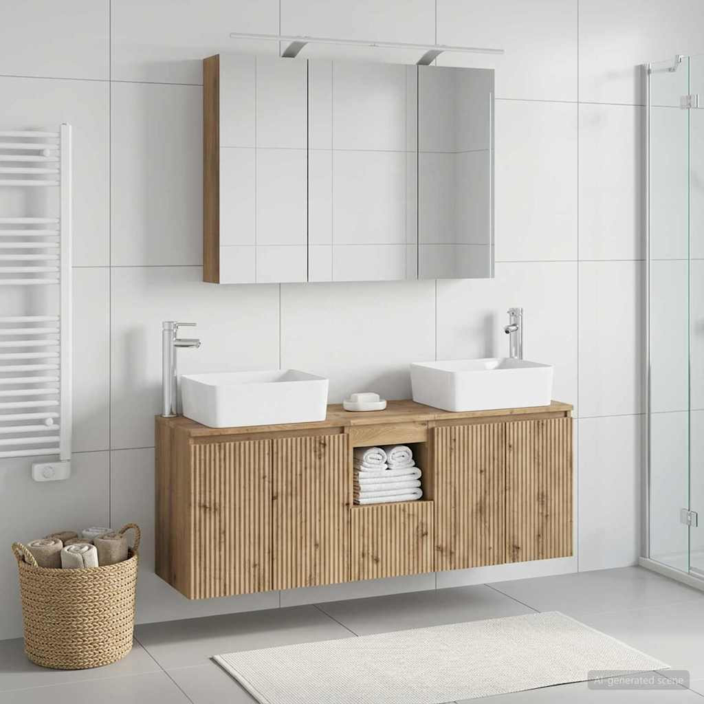 vidaXL Badezimmerschrank-Set 4 Stk. Artisan-Eiche Holzwerkstoff