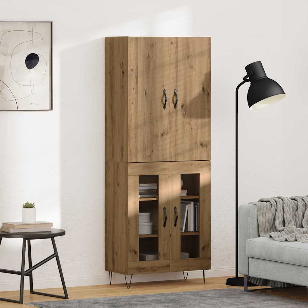 vidaXL Highboard 2 pcs Artisan-Eiche 69,5 x 34 x 180 cm Holzwerkstoff