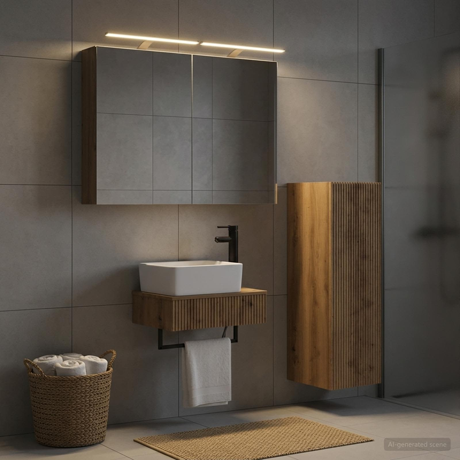 vidaXL Badezimmerschrank-Set 4 Stk. Artisan-Eiche Holzwerkstoff