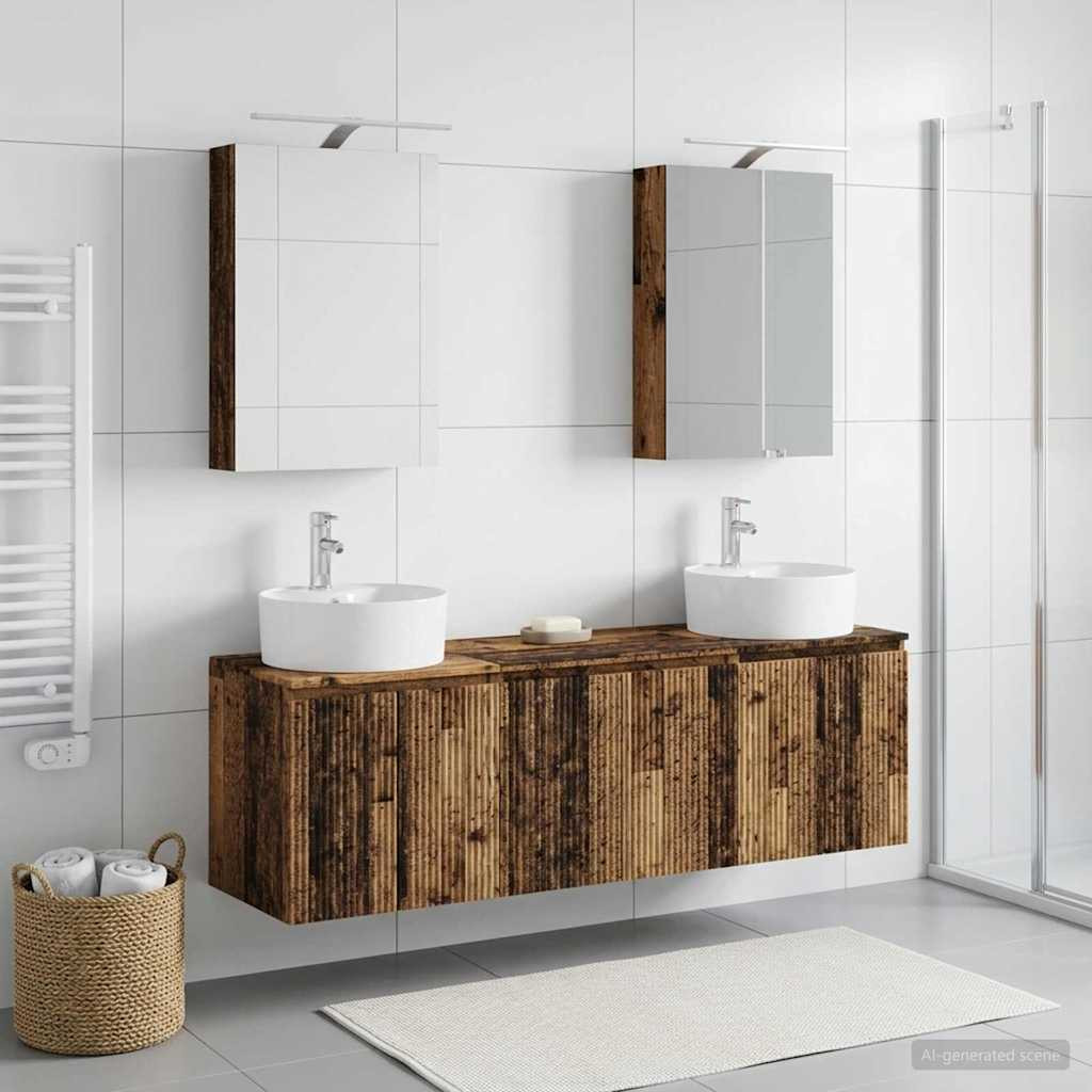 vidaXL Badezimmerschrank-Set 5 pcs Altholz Holzwerkstoff