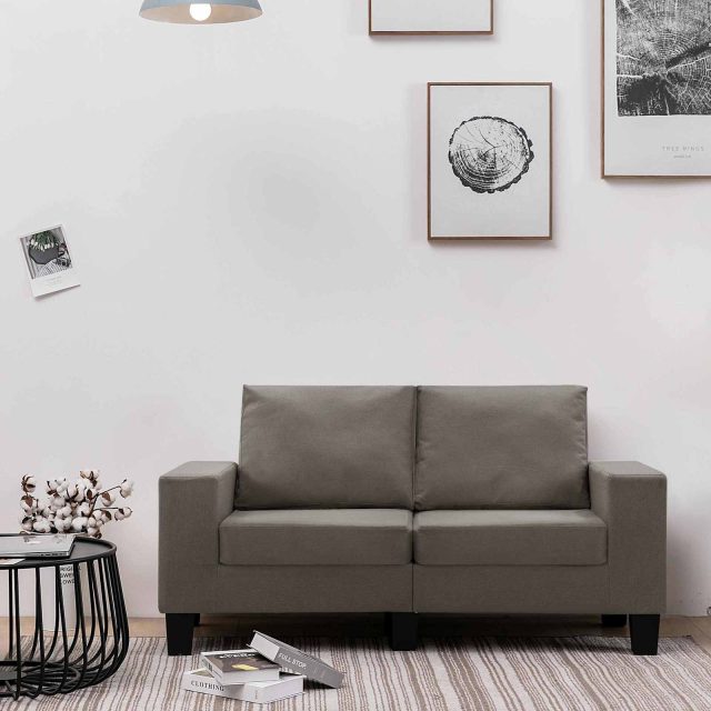 vidaXL Sofa Taupe 2-Sitzer Stoff