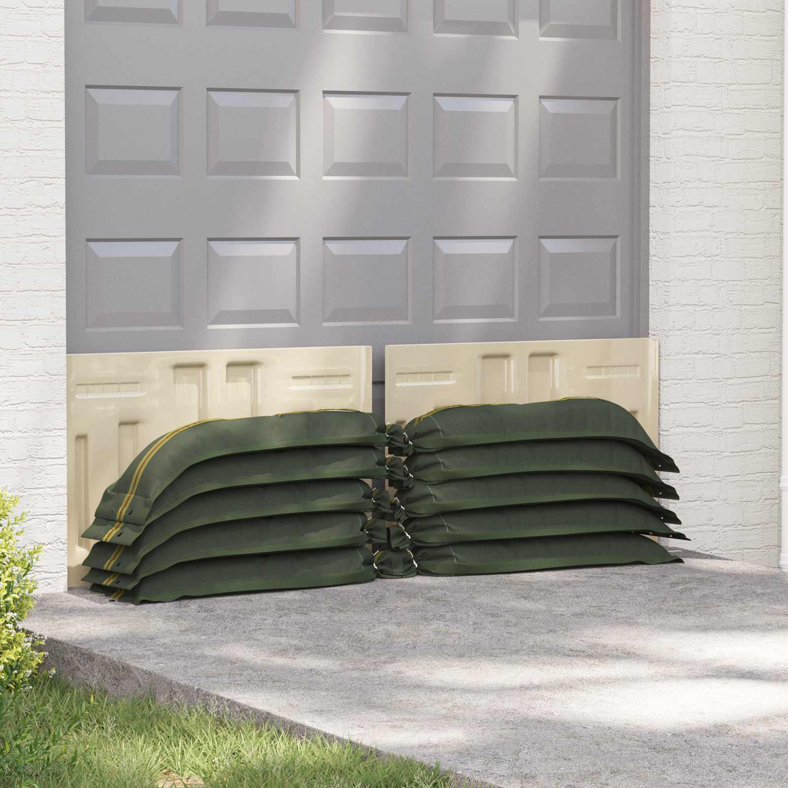 vidaXL Sandsäcke 10 pcs Dunkelgrün 100 x 25 cm HDPE