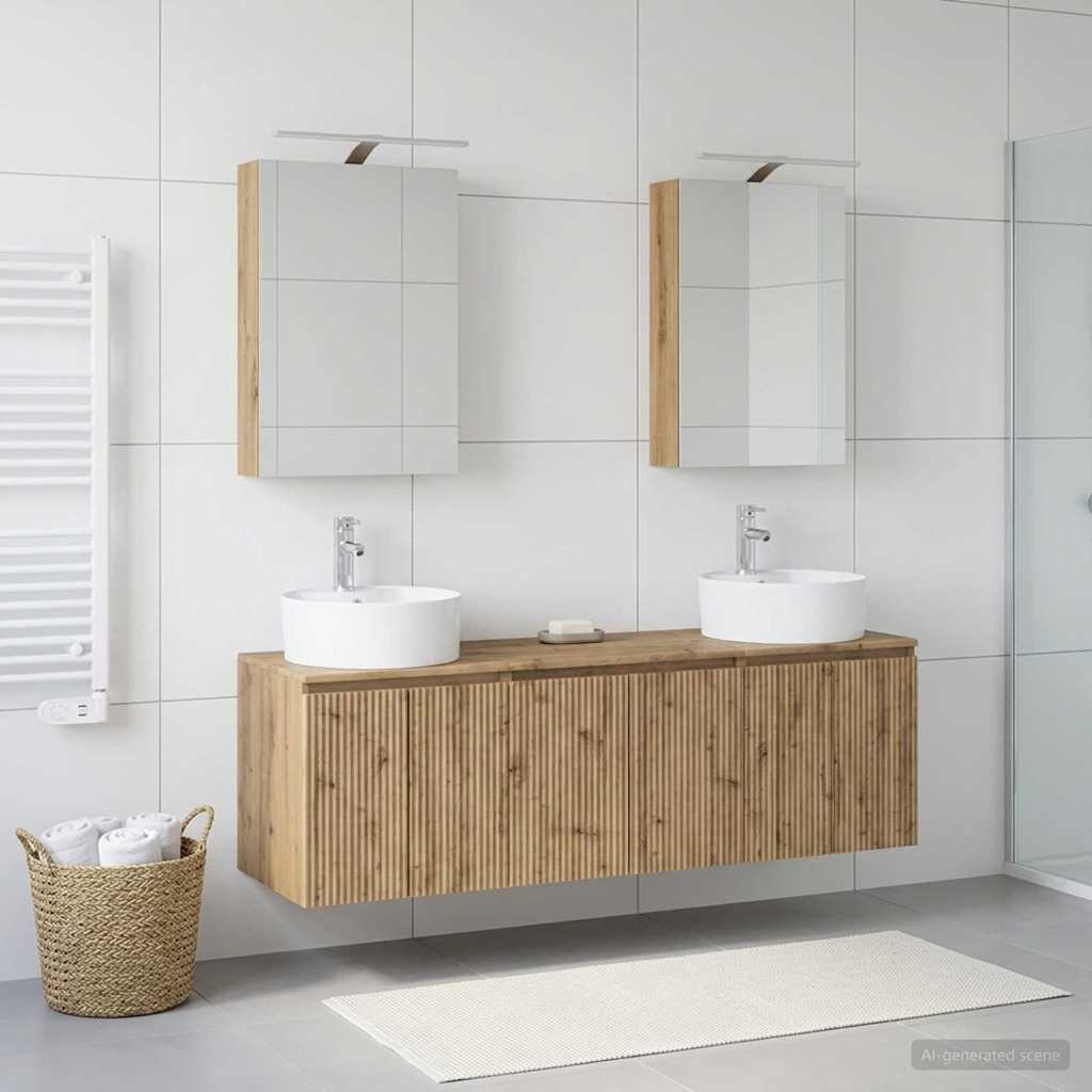 vidaXL Badezimmerschrank-Set 5 Stk. Artisan-Eiche Holzwerkstoff