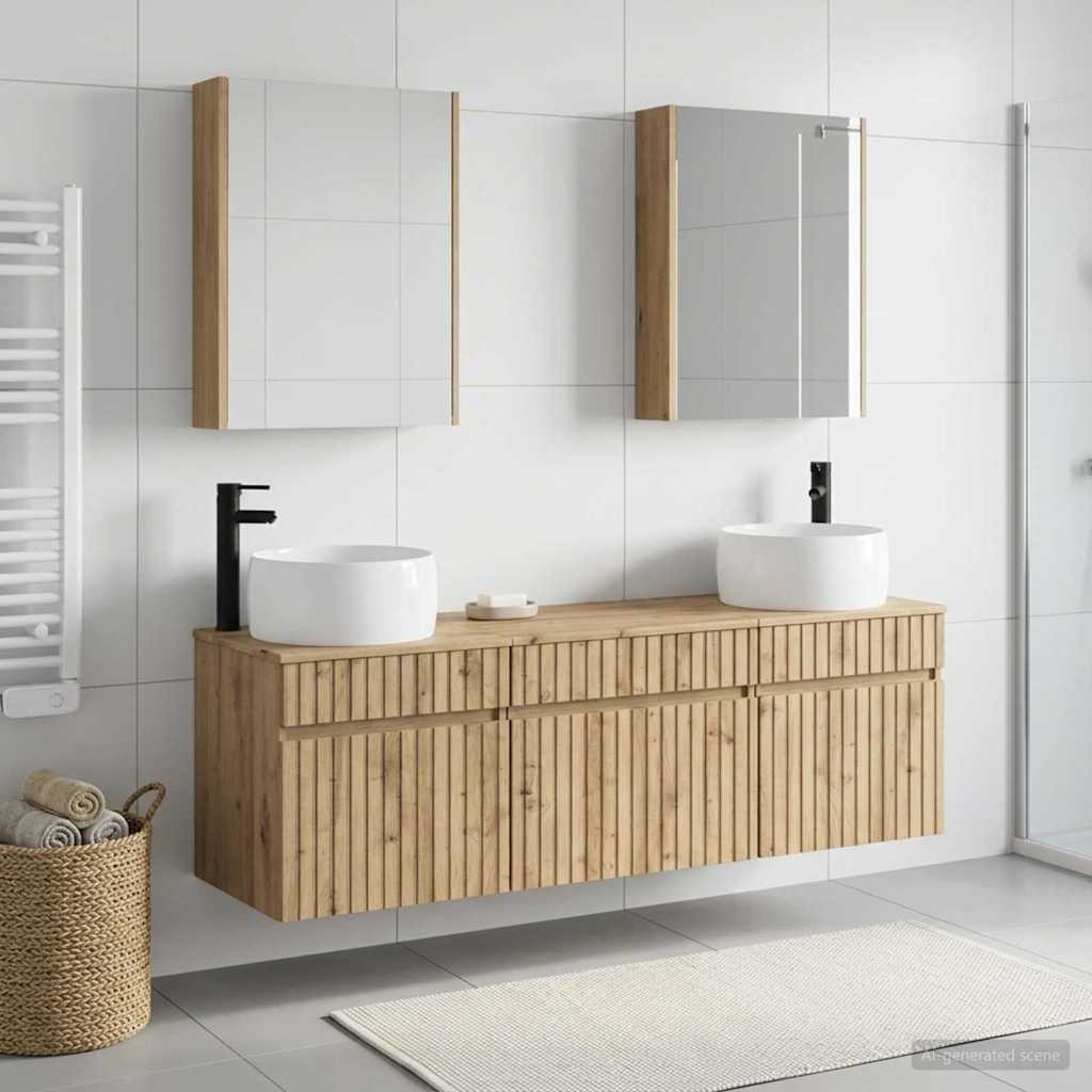 vidaXL Badezimmerschrank-Set 5 Stk. Artisan-Eiche Holzwerkstoff