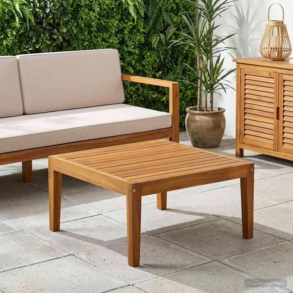 vidaXL Gartentisch Massivholz Akazie Natur 60 x 60 x 30 cm