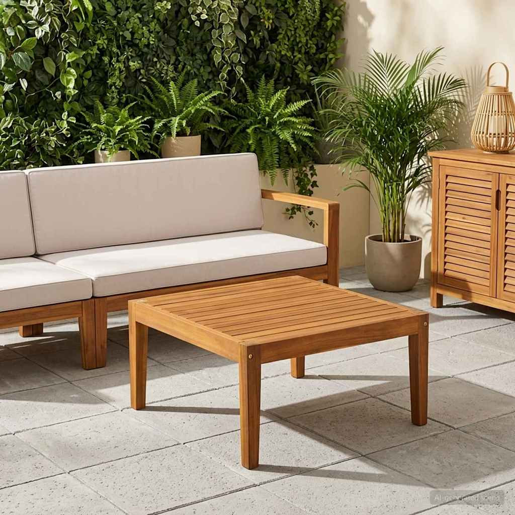 vidaXL Gartentisch Massivholz Akazie Natur 60 x 60 x 30 cm