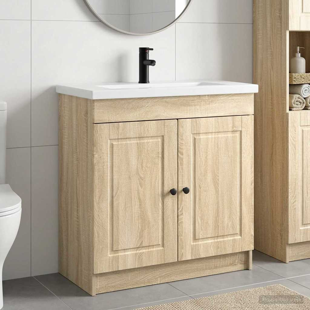 vidaXL Badezimmermöbel-Set Sonoma-Eiche 78,5 x 37,5 x 81 cm