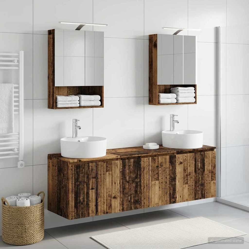 vidaXL Badezimmerschrank-Set 5 pcs Altholz Holzwerkstoff