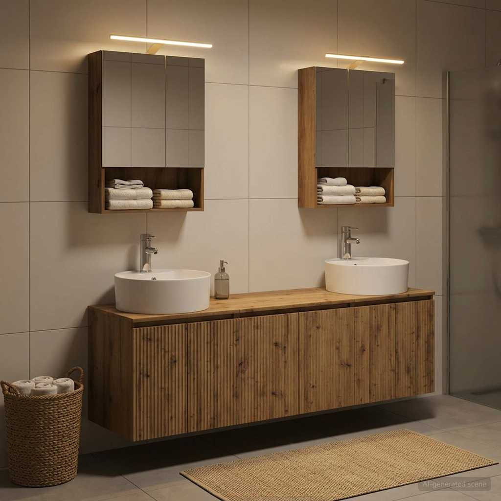 vidaXL Badezimmerschrank-Set 5 Stk. Artisan-Eiche Holzwerkstoff