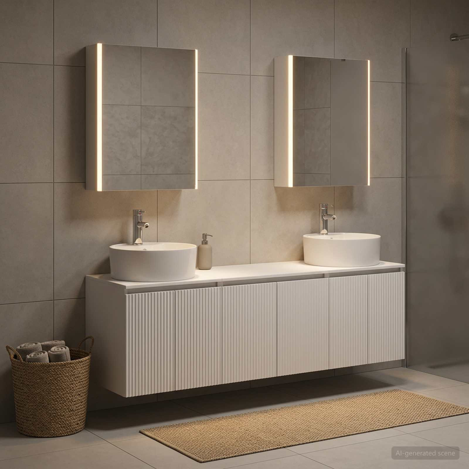 vidaXL Badezimmerschrank-Set 5 pcs Weiß Holzwerkstoff