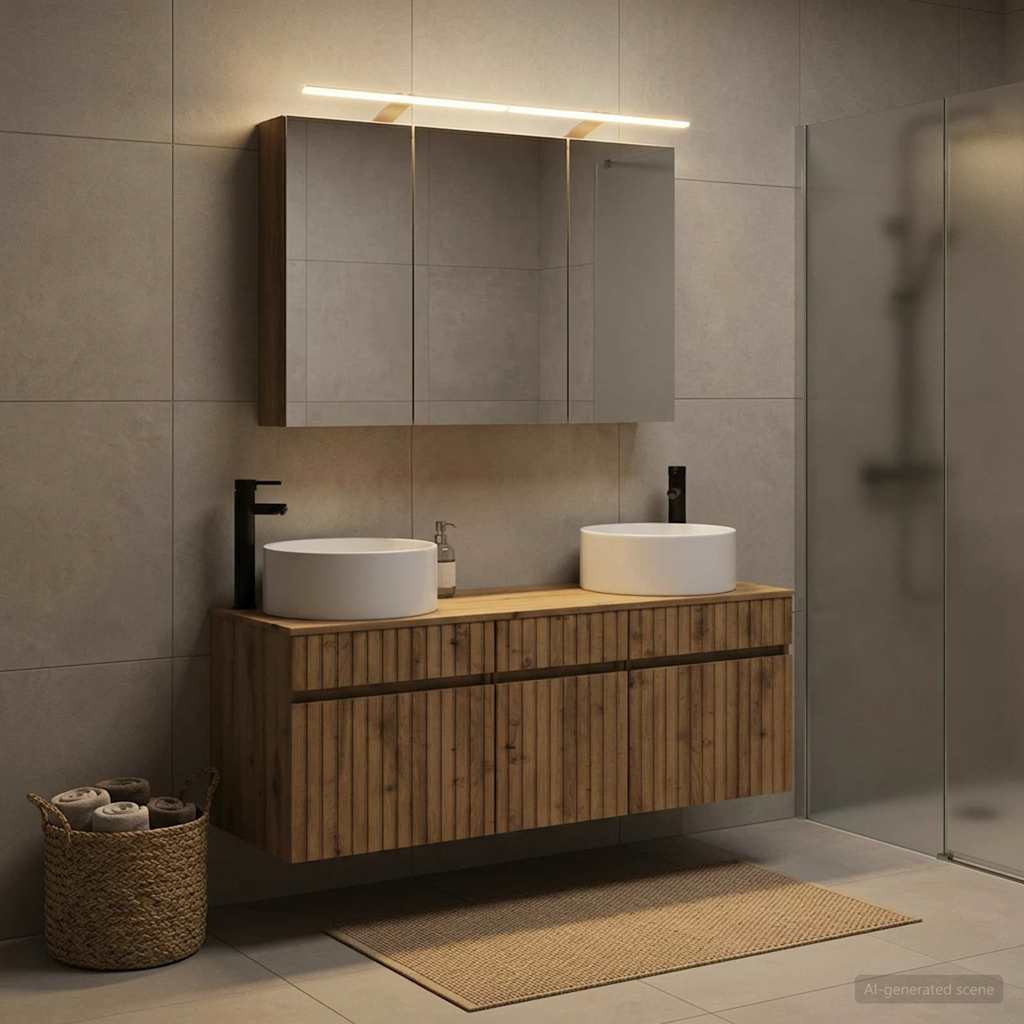 vidaXL Badezimmerschrank-Set 4 Stk. Artisan-Eiche Holzwerkstoff