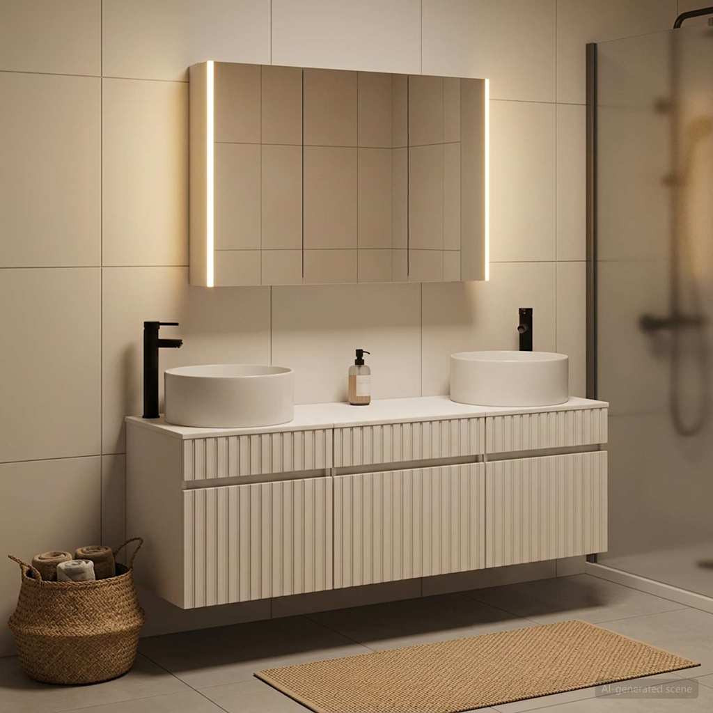 vidaXL Badezimmerschrank-Set 4 pcs Weiß 103,5 x 15,5 x 70 cm