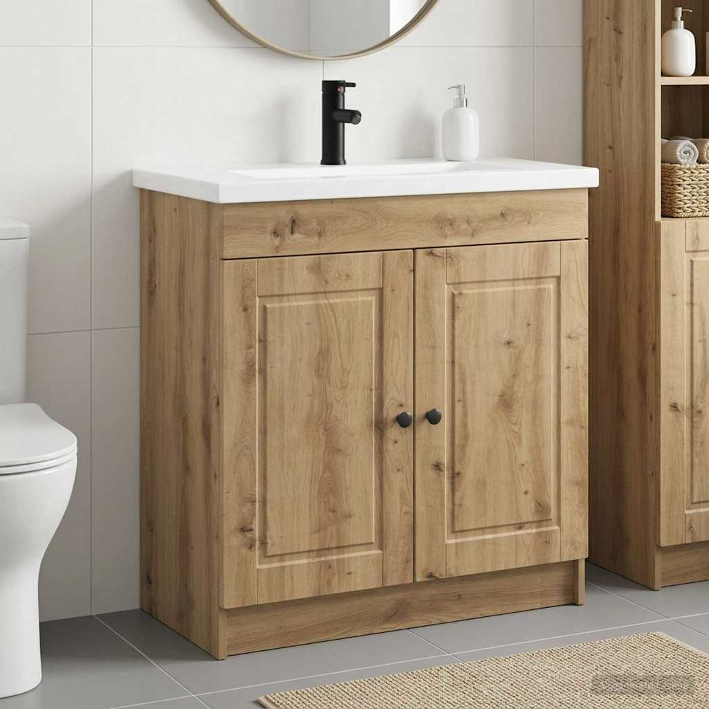 vidaXL Badezimmermöbel-Set Artisan-Eiche 78,5 x 37,5 x 81 cm