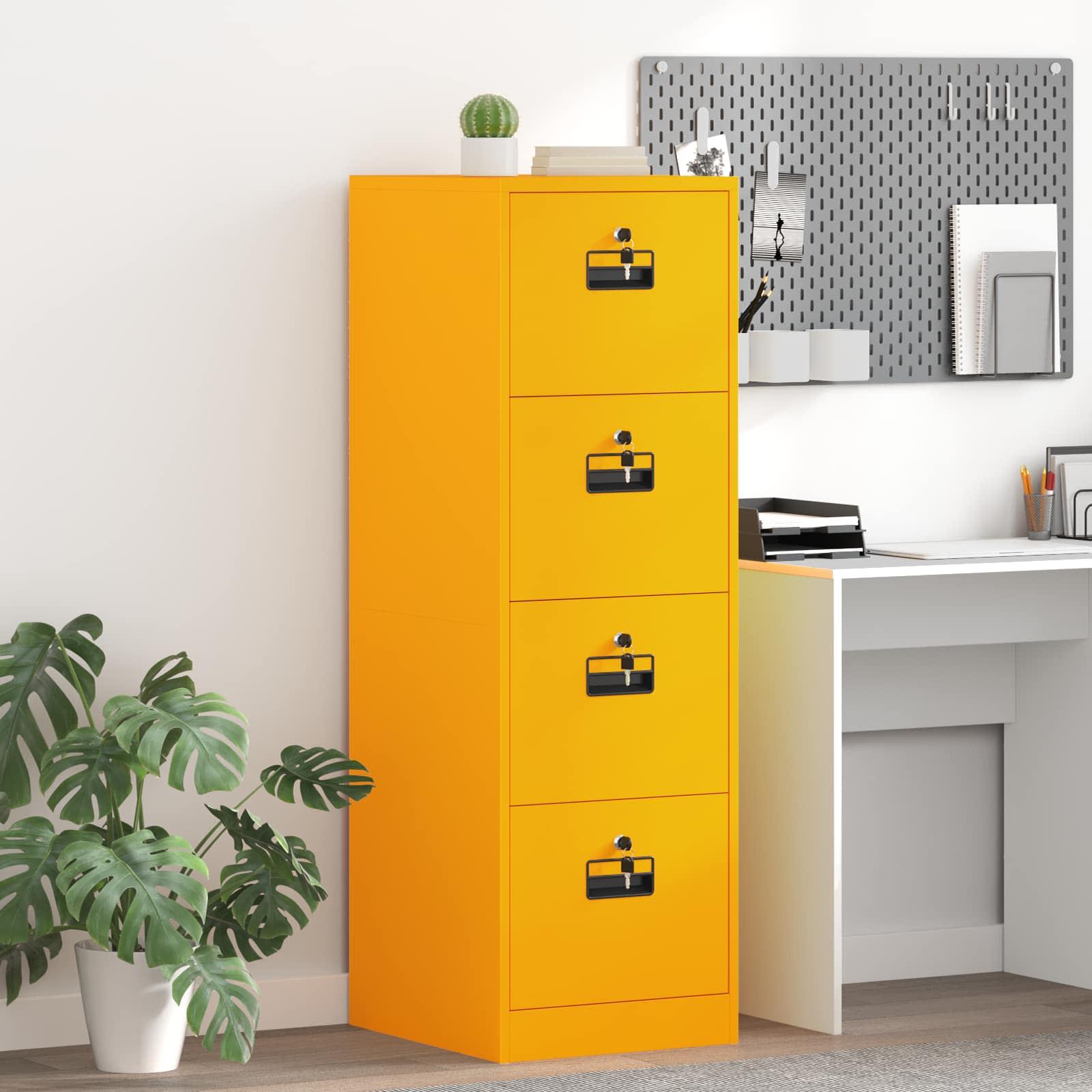 vidaXL Aktenschrank Senfgelb 44 x 50 x 139 cm Kaltgewalzter Stahl