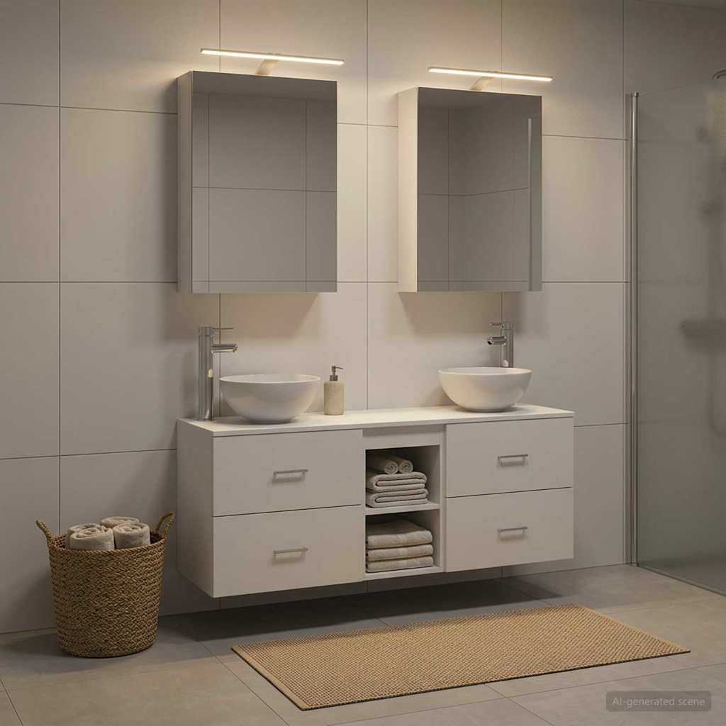 vidaXL Badezimmerschrank-Set 5 pcs Weiß 50 x 14,5 x 70 cm