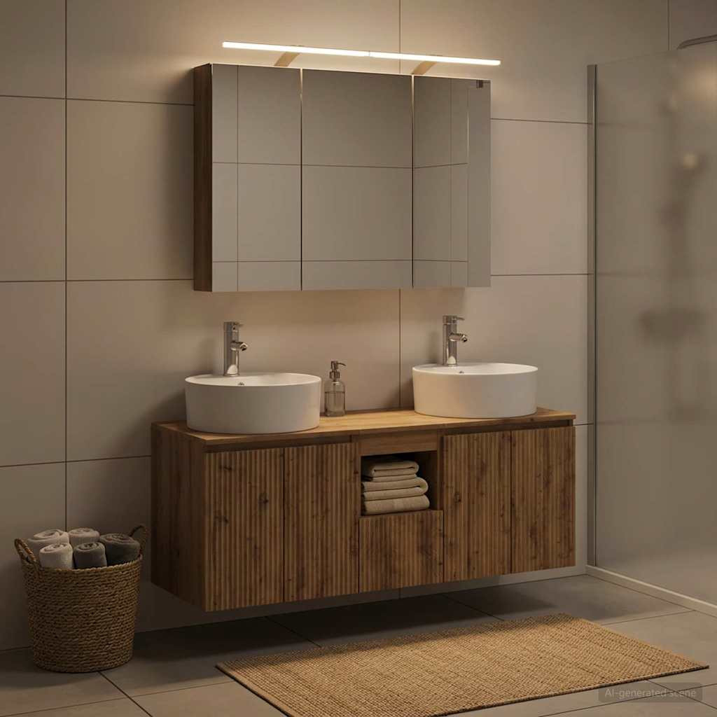 vidaXL Badezimmerschrank-Set 4 Stk. Artisan-Eiche Holzwerkstoff