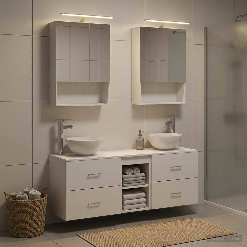 vidaXL Badezimmerschrank-Set 5 pcs Weiß 50 x 14,5 x 70 cm