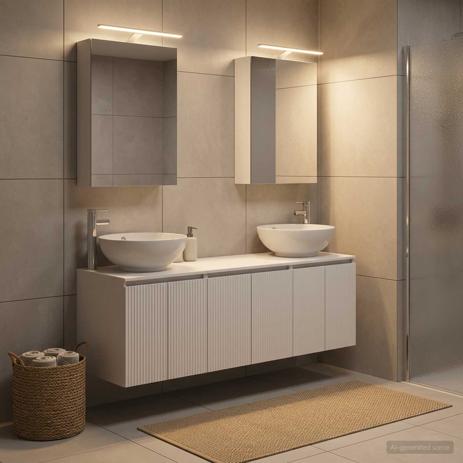 vidaXL Badezimmerschrank-Set 5 pcs Weiß Holzwerkstoff