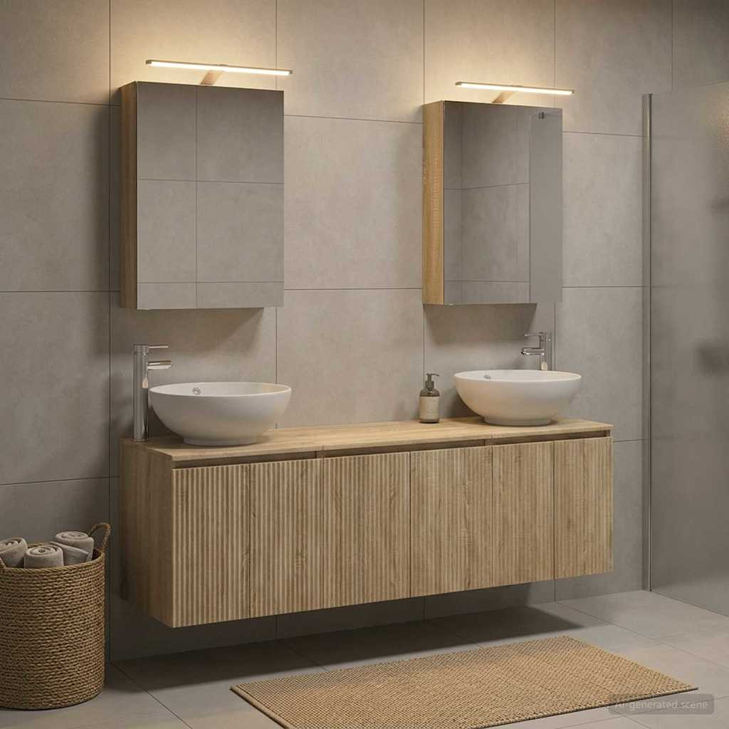 vidaXL Badezimmerschrank-Set 5 pcs Sonoma-Eiche Holzwerkstoff