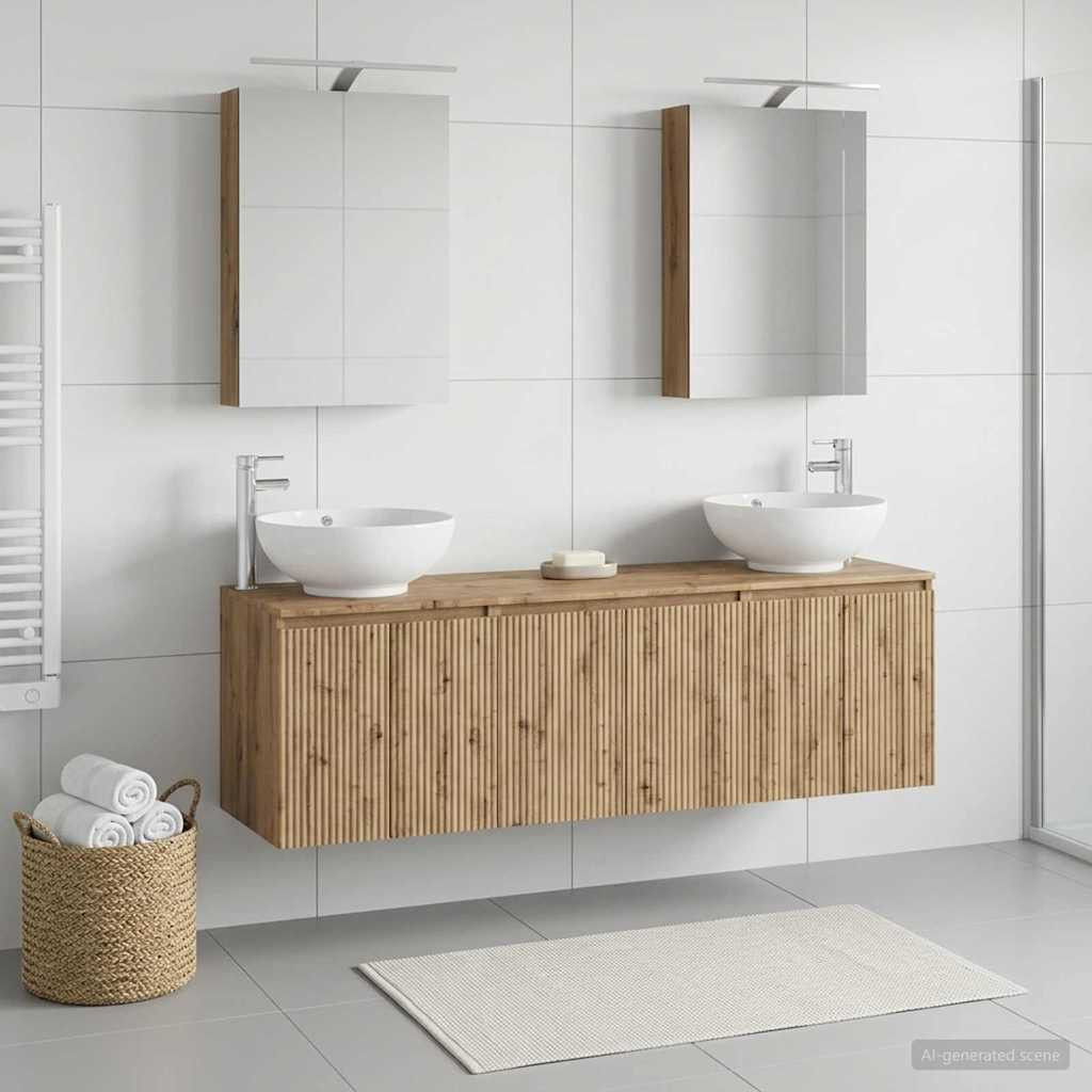 vidaXL Badezimmerschrank-Set 5 Stk. Artisan-Eiche Holzwerkstoff