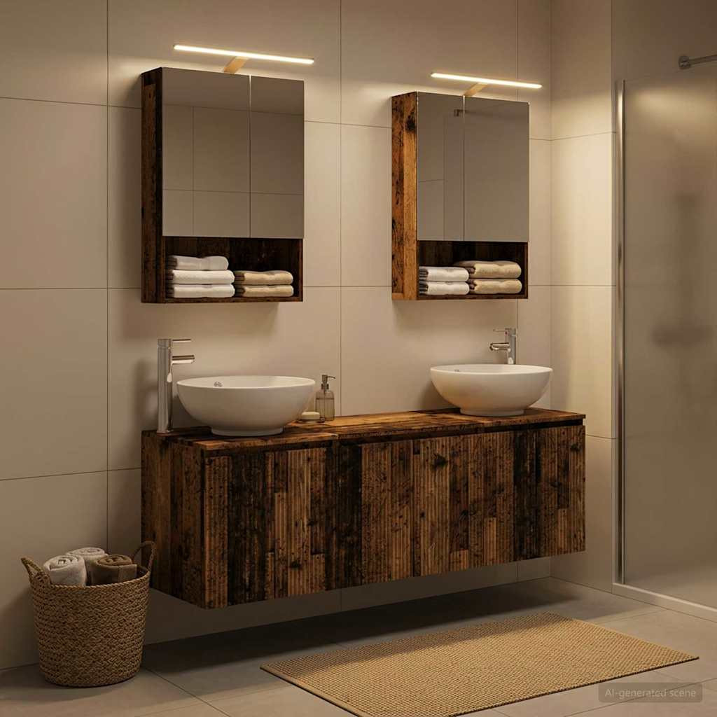 vidaXL Badezimmerschrank-Set 5 pcs Altholz Holzwerkstoff