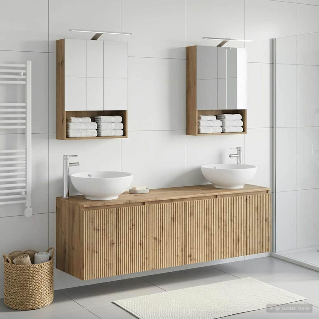 vidaXL Badezimmerschrank-Set 5 Stk. Artisan-Eiche Holzwerkstoff