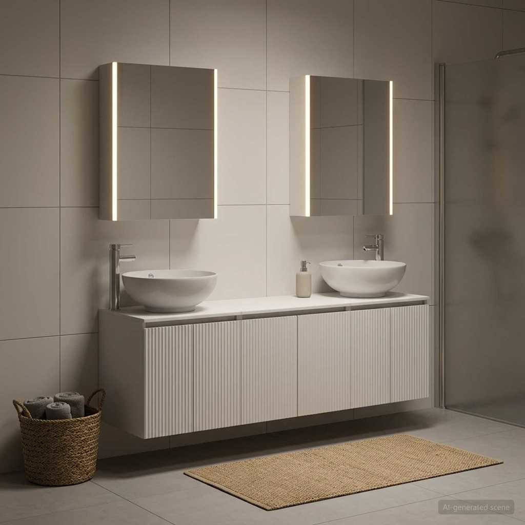 vidaXL Badezimmerschrank-Set 5 pcs Weiß Holzwerkstoff