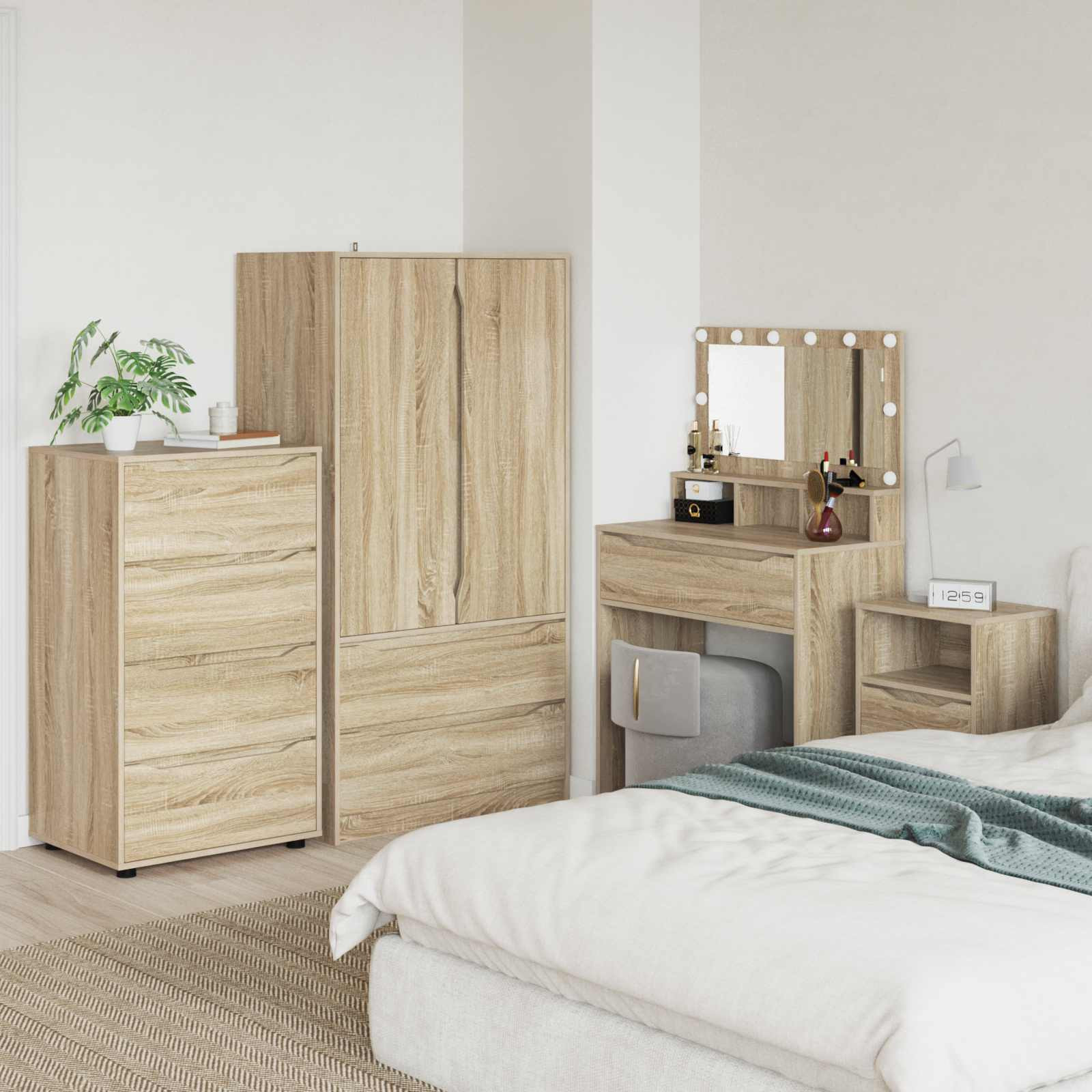 vidaXL Stauraumschränke Sonoma-Eiche 60 x 48 x 105 cm Holzwerkstoff