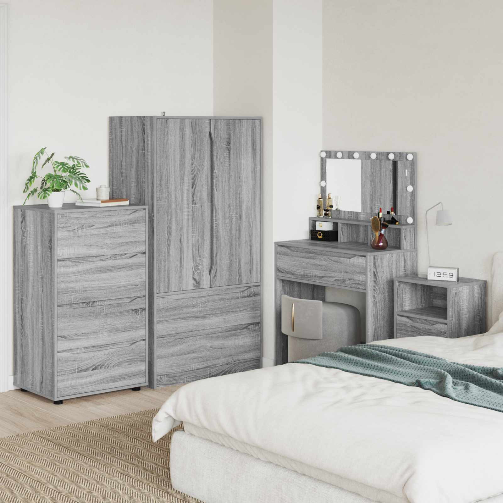 vidaXL Stauraumschränke Graues Sonoma 60 x 48 x 105 cm Holzwerkstoff