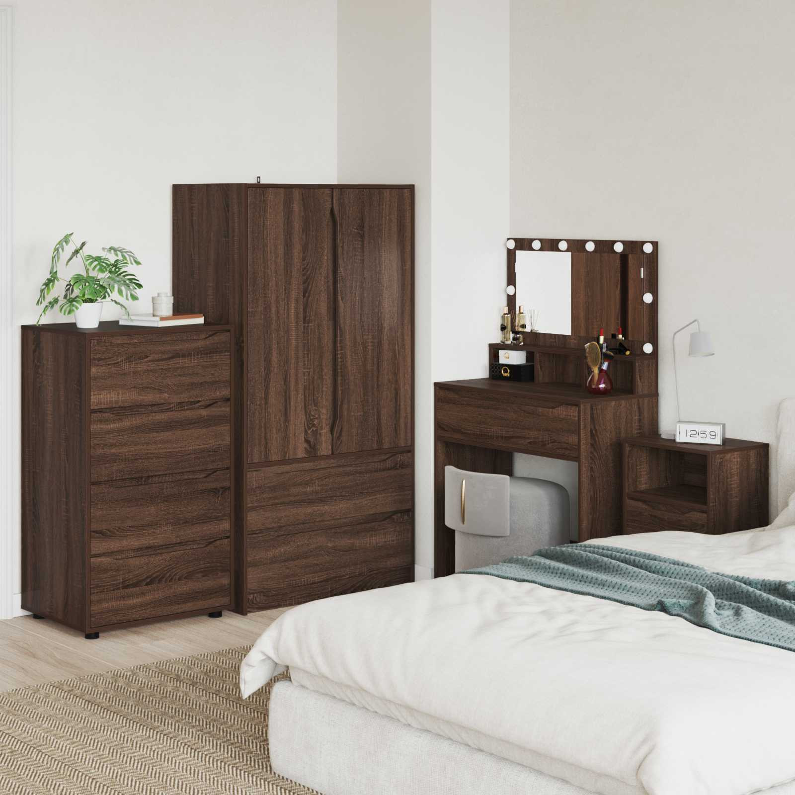 vidaXL Stauraumschränke Braun Eichen-Optik 60 x 48 x 105 cm