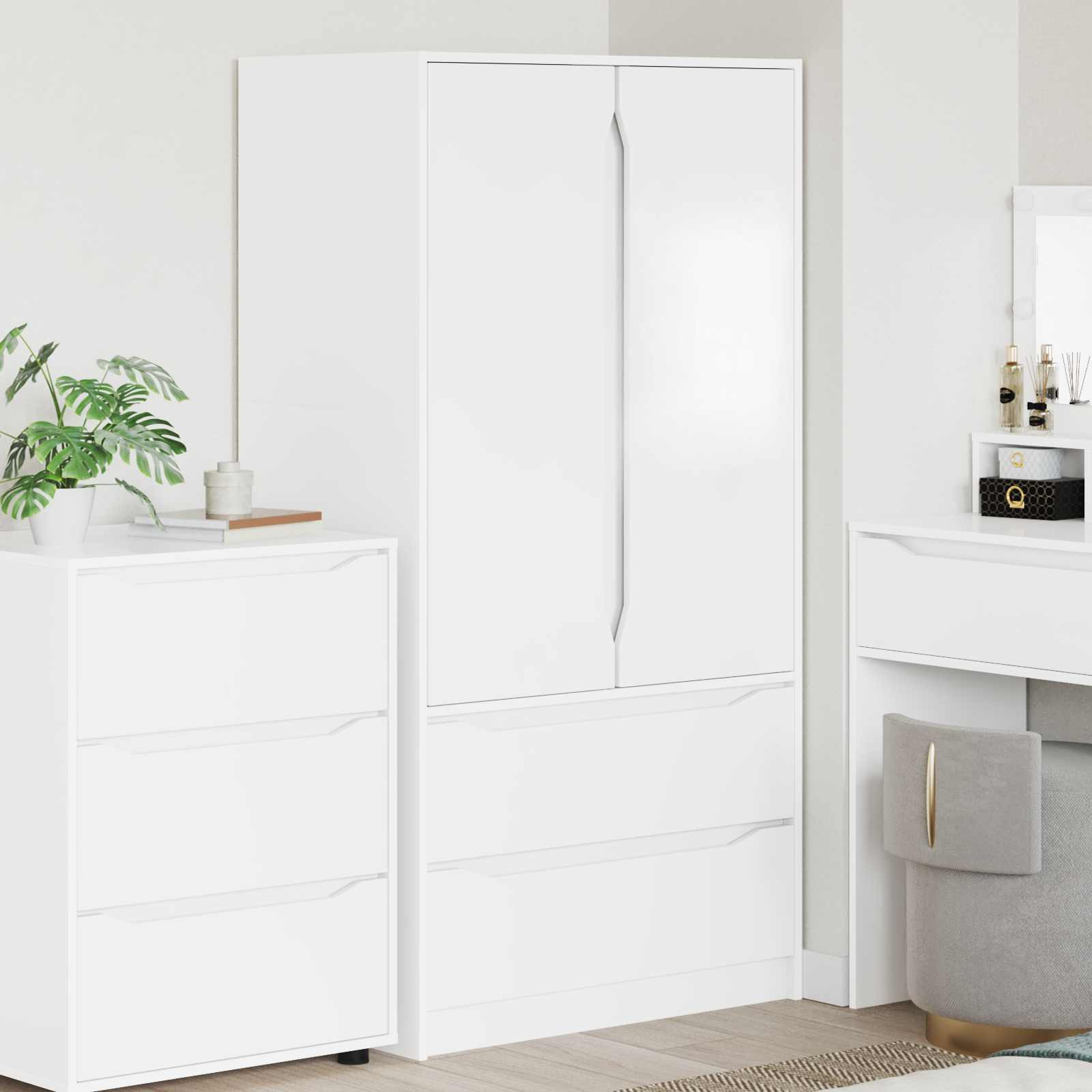 vidaXL Kleiderschrank mit Tür Weiß 79,5 x 49 x 156 cm Holzwerkstoff