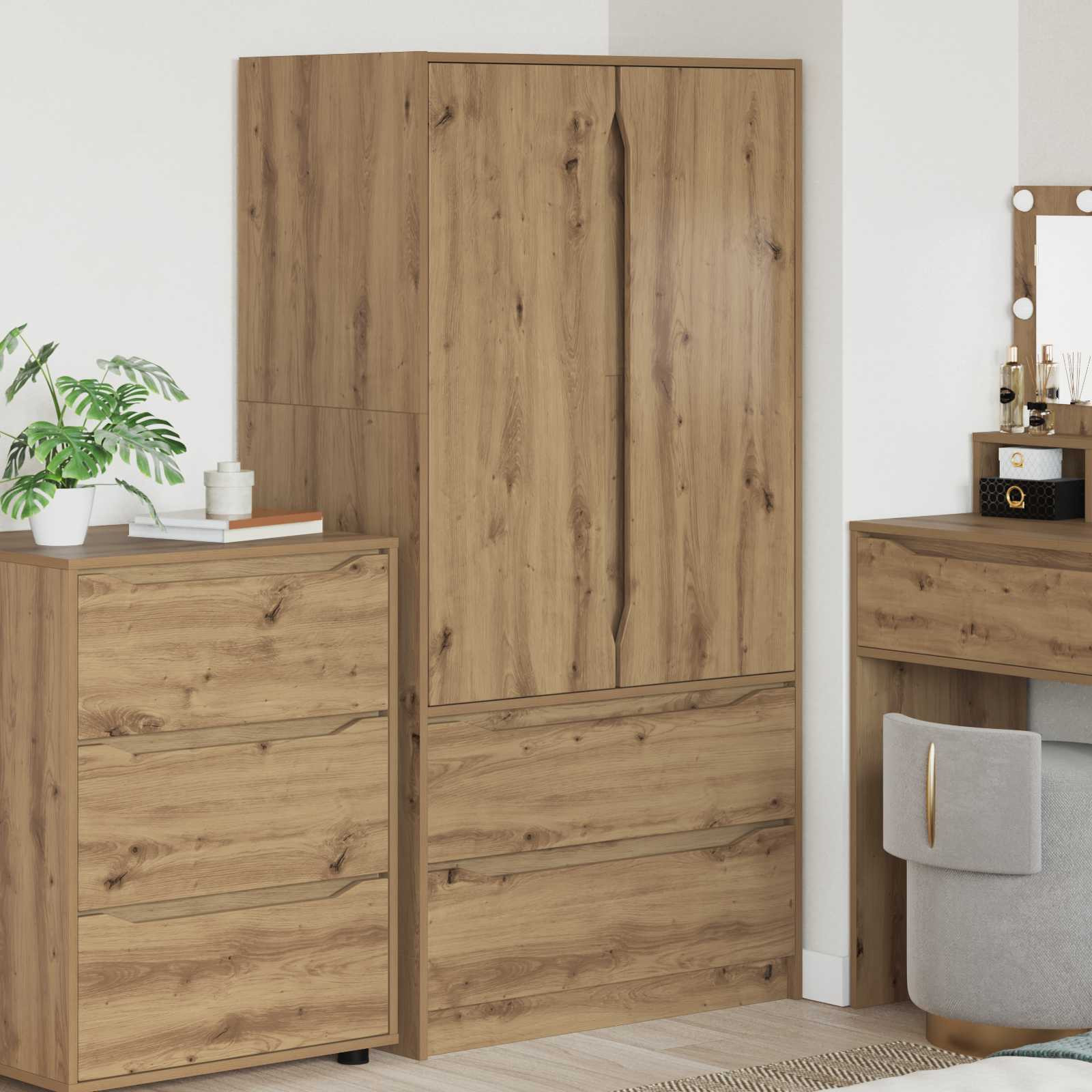vidaXL Kleiderschrank Artisan-Eiche 79,5 x 49 x 156 cm Holzwerkstoff