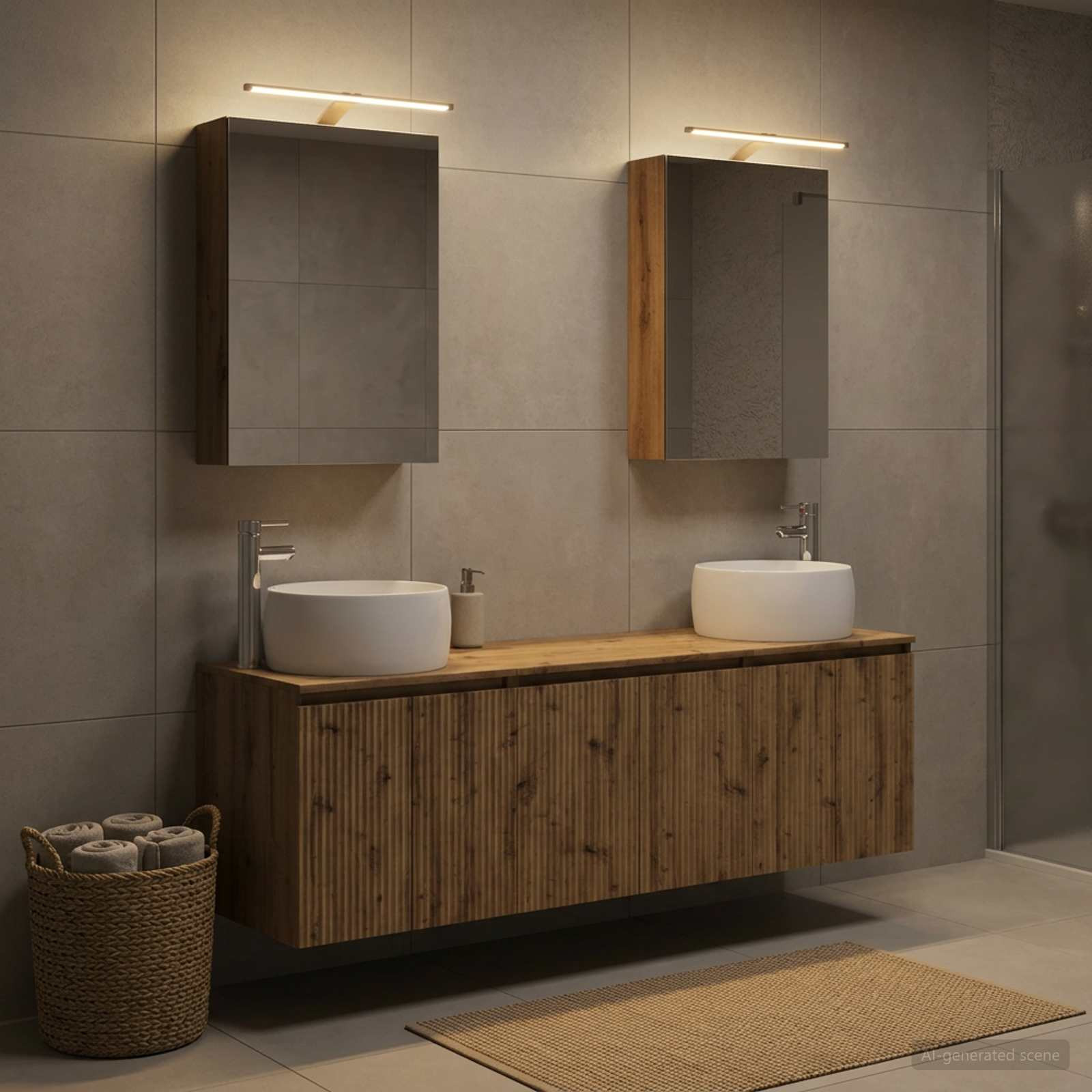 vidaXL Badezimmerschrank-Set 5 Stk. Artisan-Eiche Holzwerkstoff